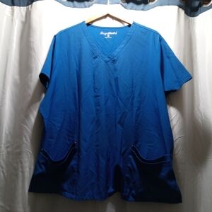 Blue Women's Scrub Top Easy Stretch
